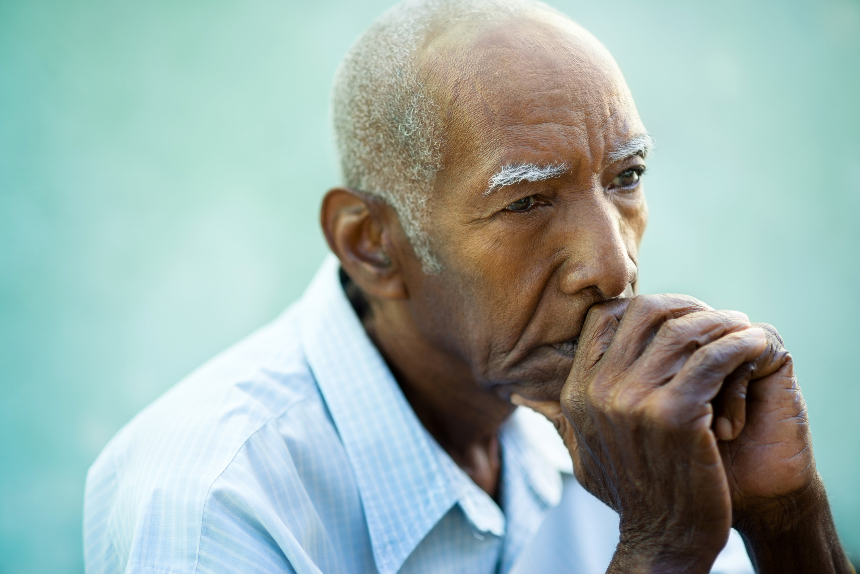 An older adult appearing distressed