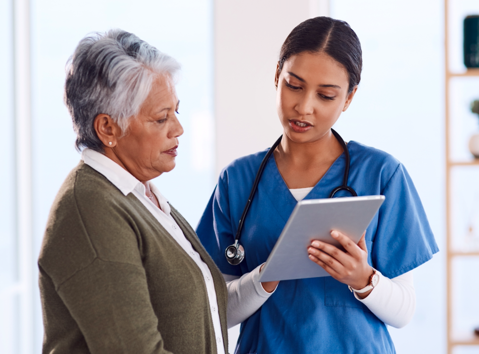 Patient talking with doctor