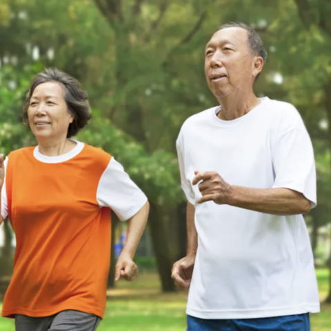 older adults on a run
