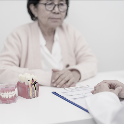 older adult at dentist